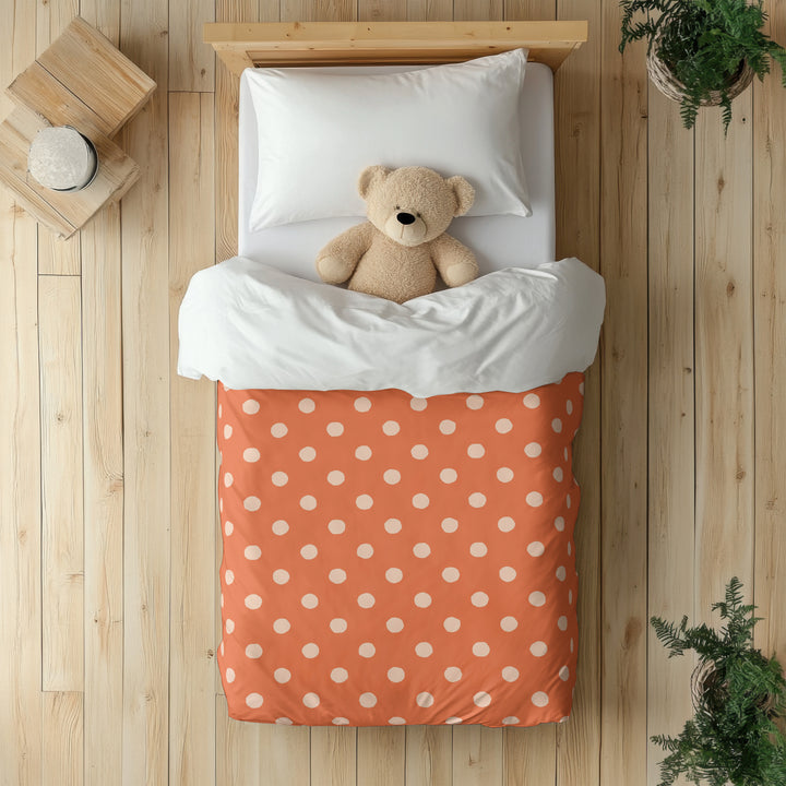 Funda nórdica Infantil Topos Irregulares Naranja Rosa M