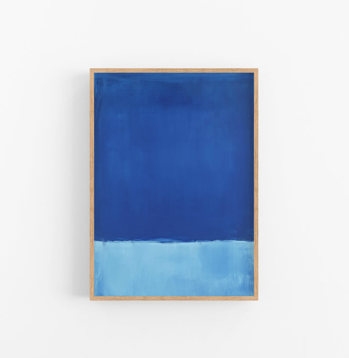 Cuadro con Marco Abstracto Minimalista Azul Oscuro Claro