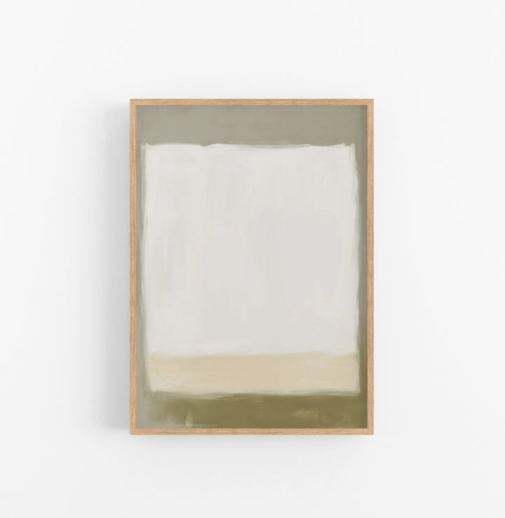 Cuadro con Marco Abstracto Minimalista Beige Blanco