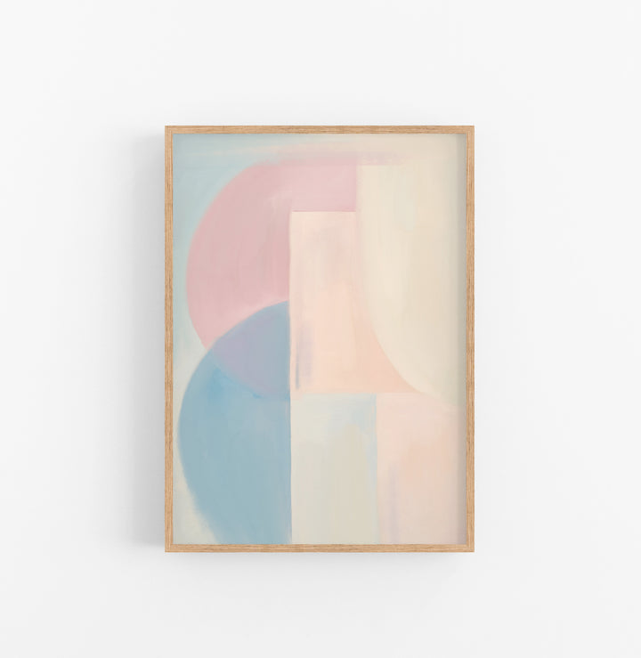 Cuadro con Marco Abstracto Minimalista Rosa Azul