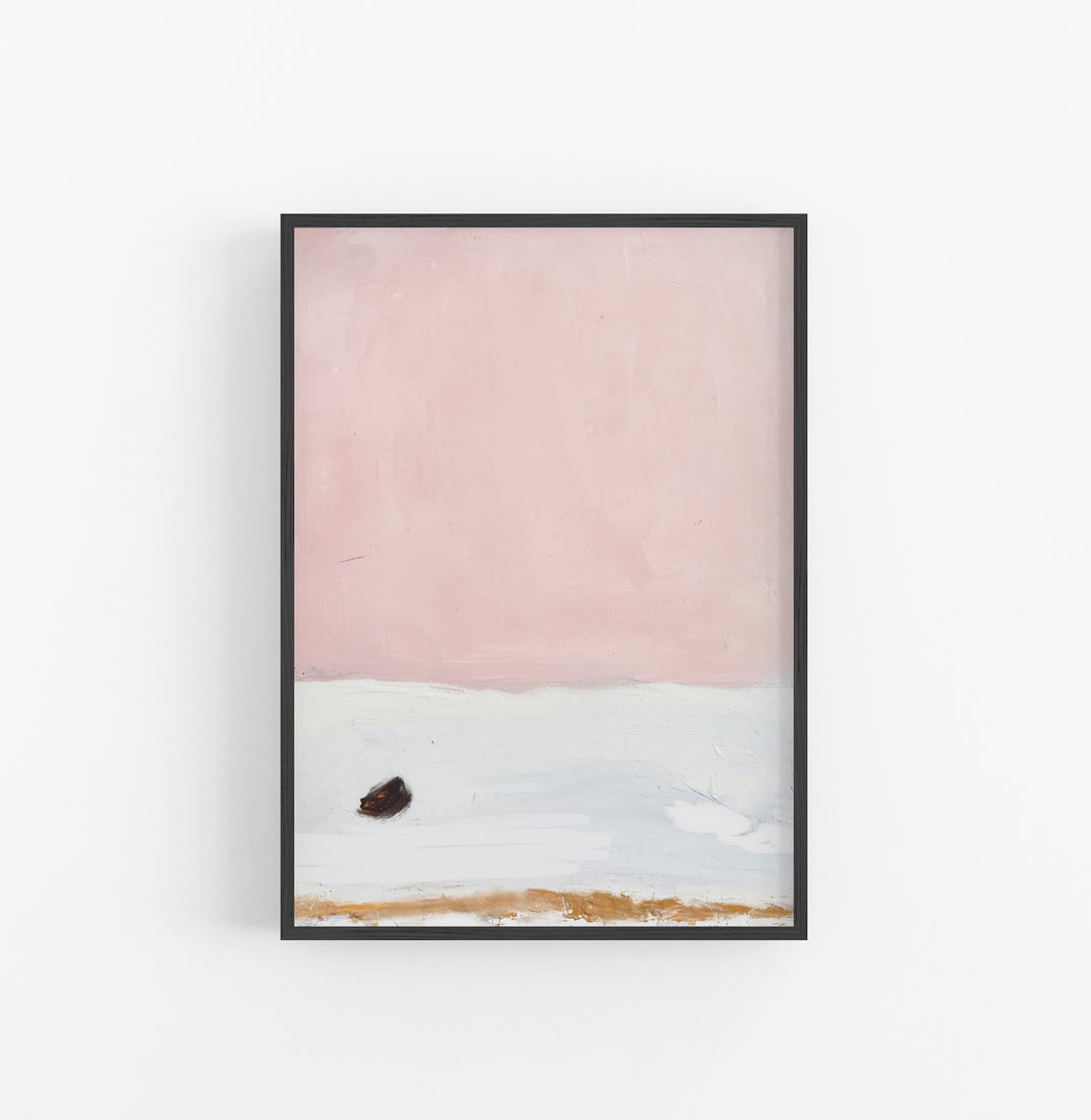 Cuadro con Marco Abstracto Minimalista Rosa Blanco Beige