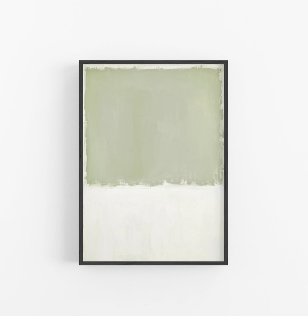 Cuadro con Marco Abstracto Minimalista Verde Blanco