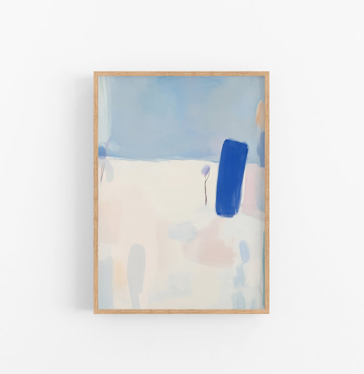 Cuadro con Marco Abstracto Pastel Azul