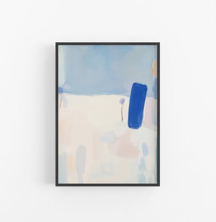 Cuadro con Marco Abstracto Pastel Azul
