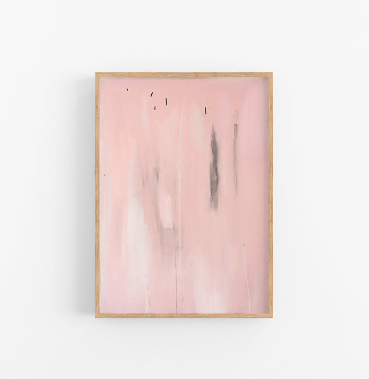 Cuadro con Marco Abstracto Rosado Gris Negro