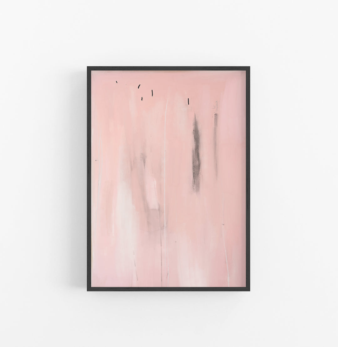 Cuadro con Marco Abstracto Rosado Gris Negro