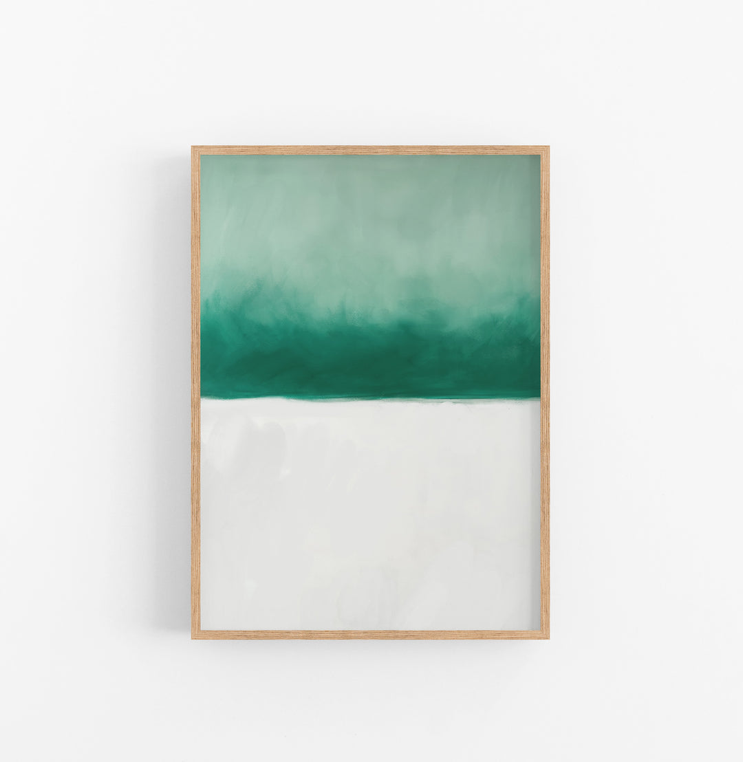 Cuadro con Marco Acuarela Degradado Verde Blanco