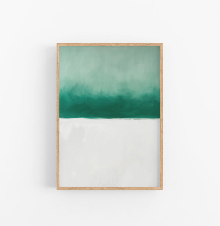 Cuadro con Marco Acuarela Degradado Verde Blanco