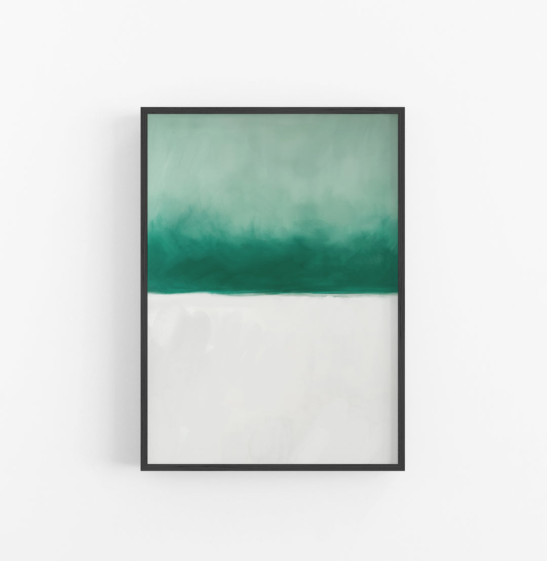 Cuadro con Marco Acuarela Degradado Verde Blanco