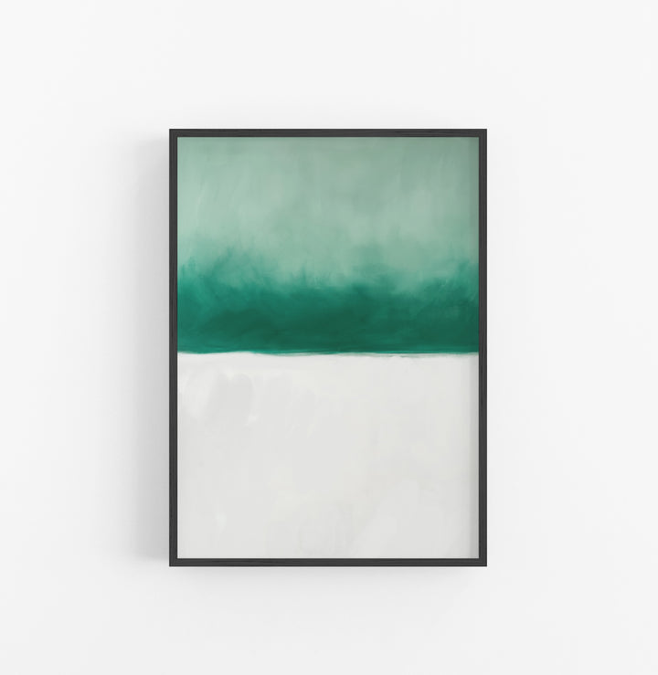 Cuadro con Marco Acuarela Degradado Verde Blanco