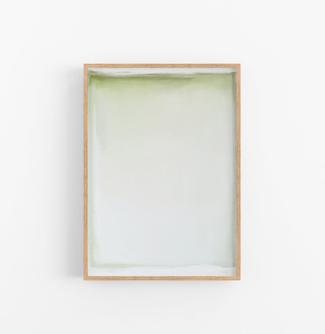 Cuadro con Marco Acuarela Suave Verde Blanco