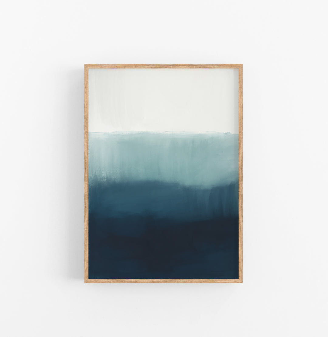 Cuadro con Marco Degradado Minimalista Azul Blanco