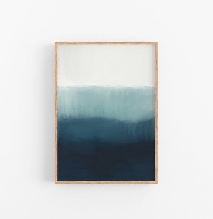 Cuadro con Marco Degradado Minimalista Azul Blanco