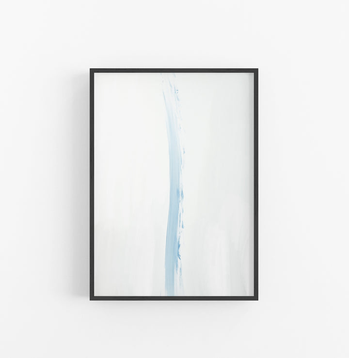 Cuadro con Marco Minimalista Abstracto Azul Claro Blanco