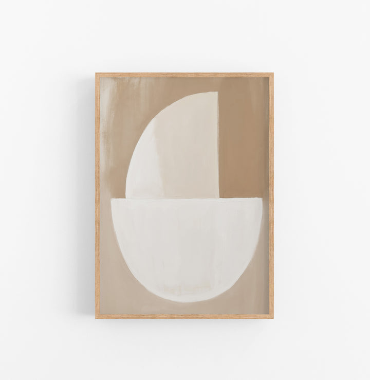 Cuadro con Marco Minimalista Formas Beige Blanco