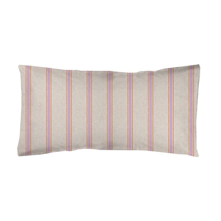 Juego Sábanas Estampadas Rayas Náutica Malva Naranja