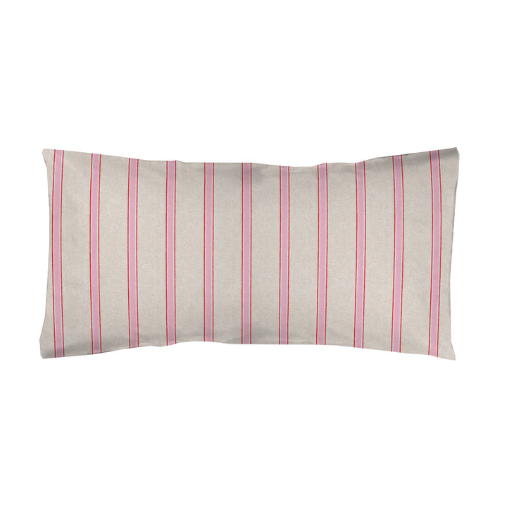Juego Sábanas Estampadas Rayas Náutica Rojo Rosa