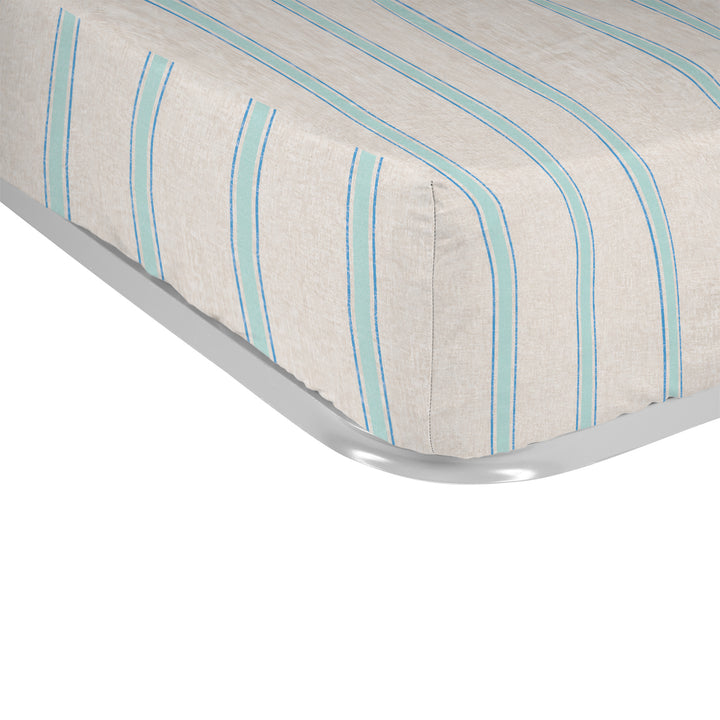 Juego Sábanas Estampadas Rayas Náutica Marino Agua