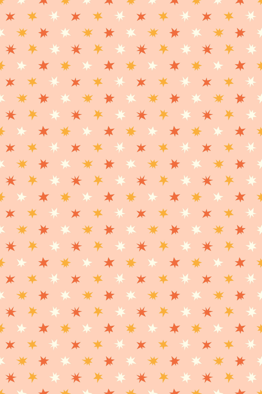 Alfombra vinílica Estrellas Punteadas Naranja Crema S