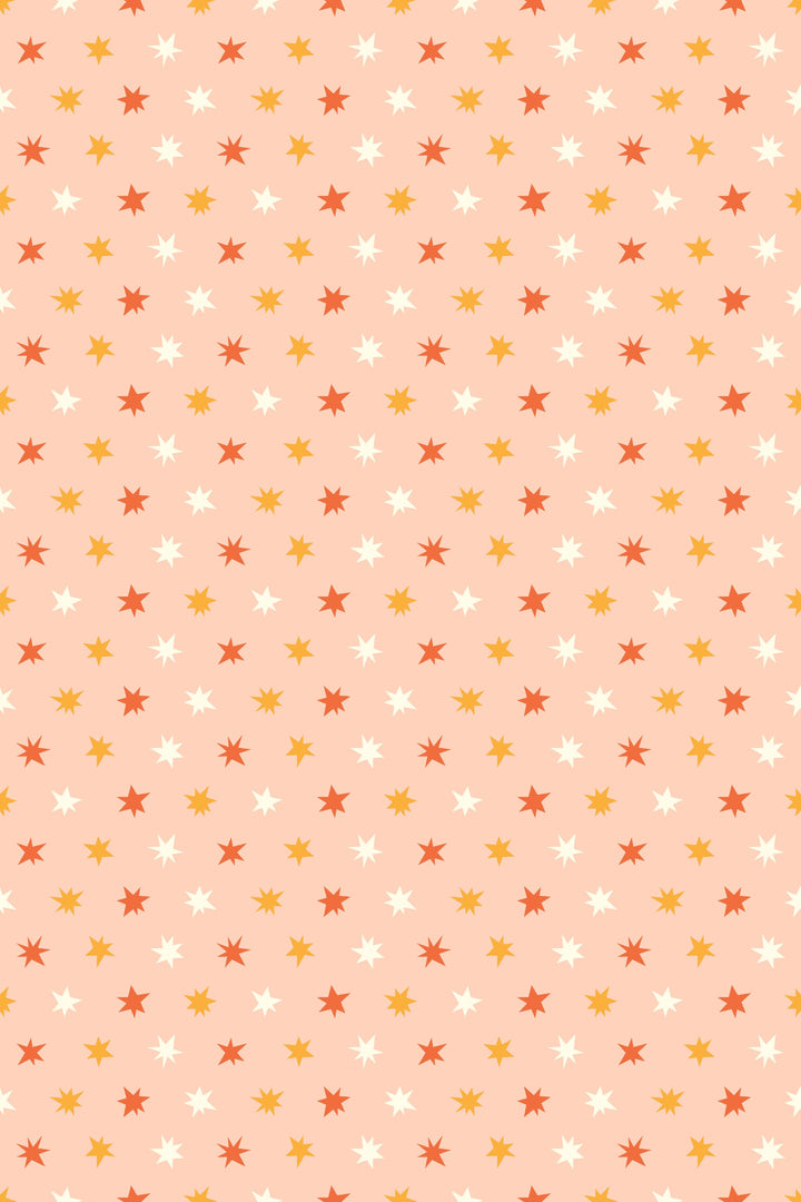 Alfombra vinílica Estrellas Punteadas Naranja Crema S