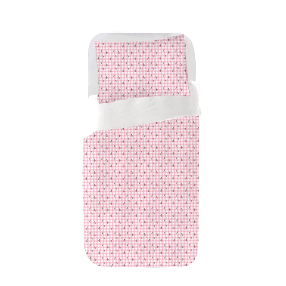 Funda nórdica Infantil Vichy Flor Rosa - sokios - FUNDA NÓRDICA200618S11286