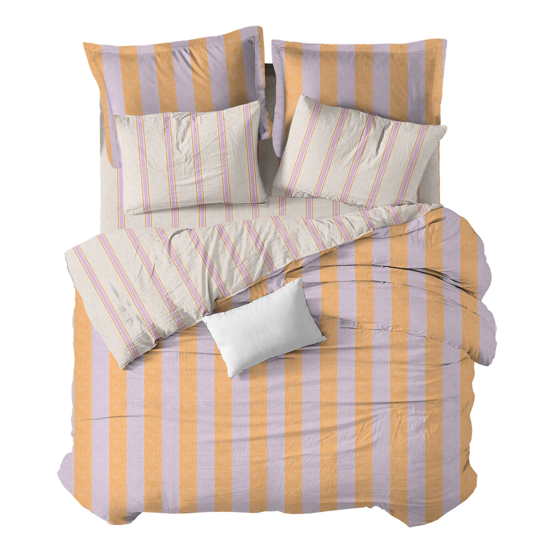 Funda cuadrante Rayas Malva Naranja