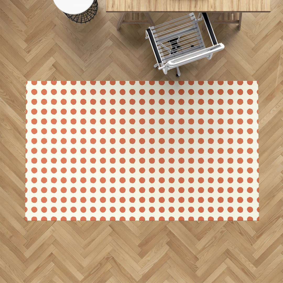 Alfombra vinílica Lunar Irregular Naranja Crema S