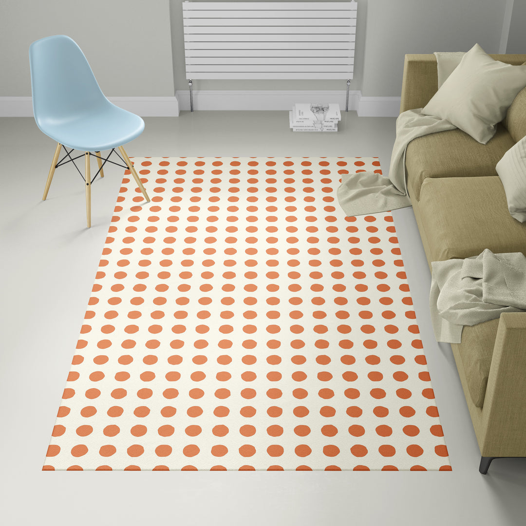 Alfombra vinílica Lunar Irregular Naranja Crema S