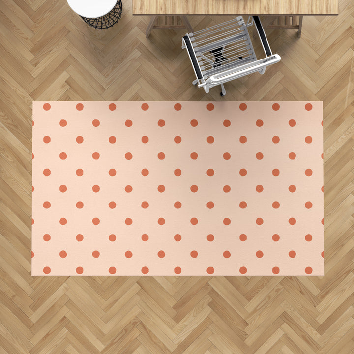 Alfombra vinílica Lunares Irregulares Naranja Rosado M