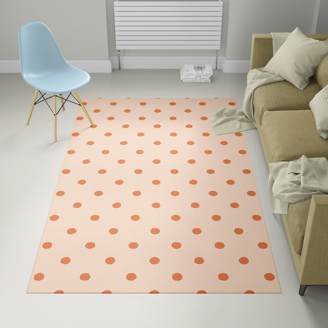 Alfombra vinílica Lunares Irregulares Naranja Rosado M