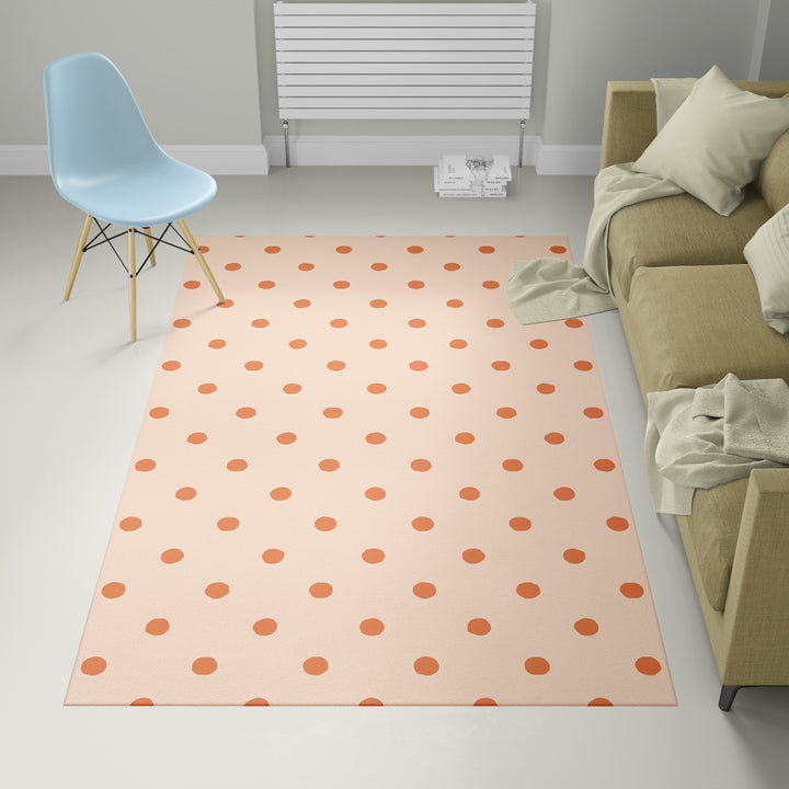 Alfombra vinílica Lunares Irregulares Naranja Rosado M