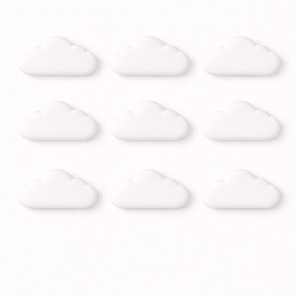 Nubes decorativas 3D modulares – Piezas individuales para crear murales
