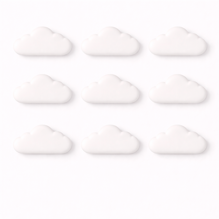 Nubes decorativas 3D modulares – Piezas individuales para crear murales