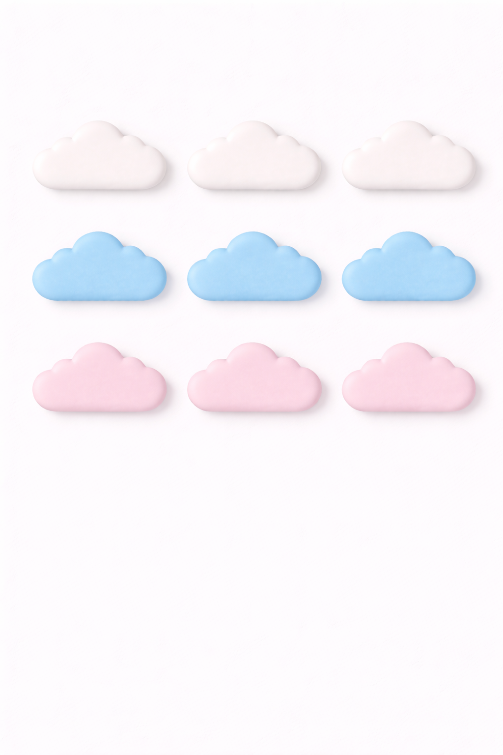 Nubes decorativas 3D modulares – Piezas individuales para crear murales