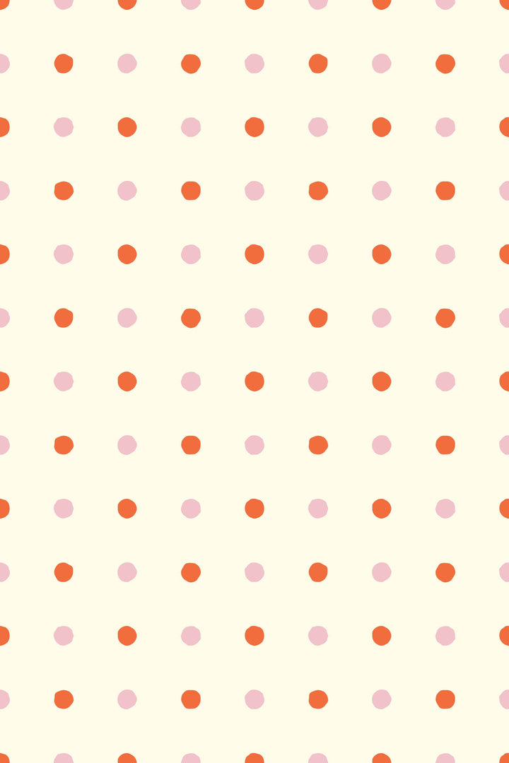 Alfombra vinílica Puntos Irregulares Beige Rosa Naranja M