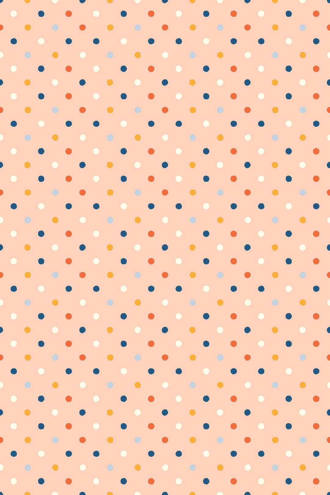 Alfombra vinílica Puntos Irregulares Retro Naranja Azul S