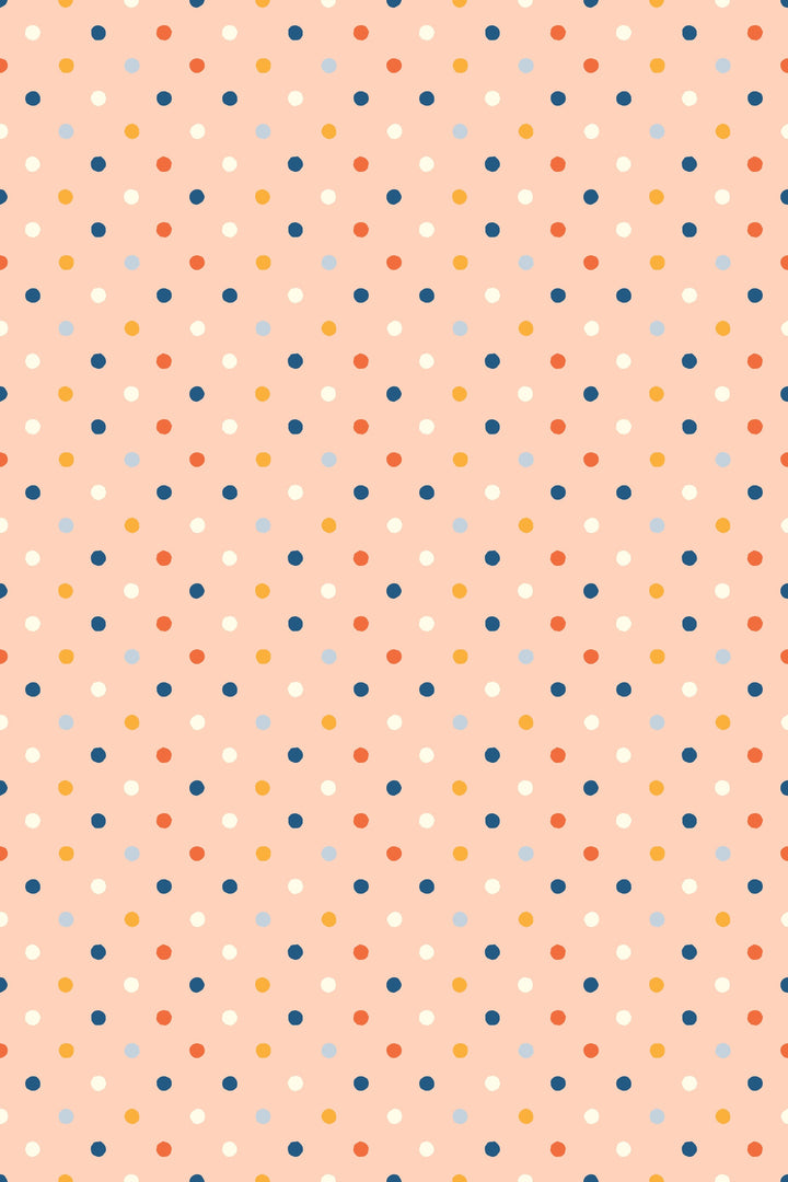 Alfombra vinílica Puntos Irregulares Retro Naranja Azul S
