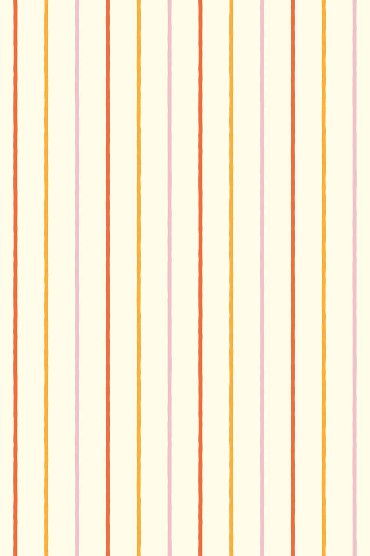 Alfombra vinílica Rayas Finas Ocre Naranja Rosa M