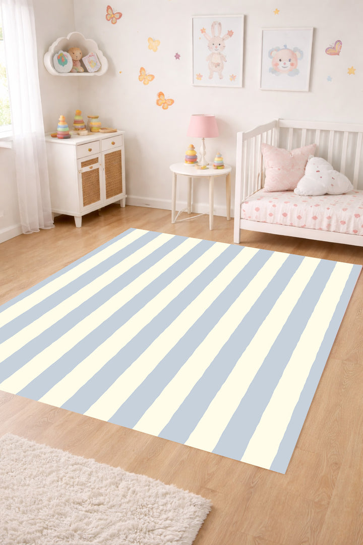 Alfombra vinílica Rayas Irregulares Azul Crudo S