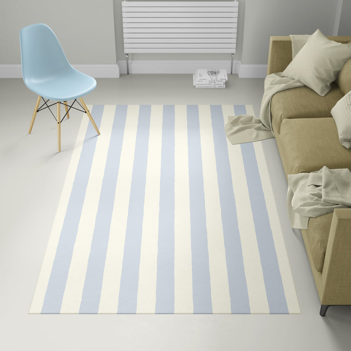 Alfombra vinílica Rayas Irregulares Azul Crudo S