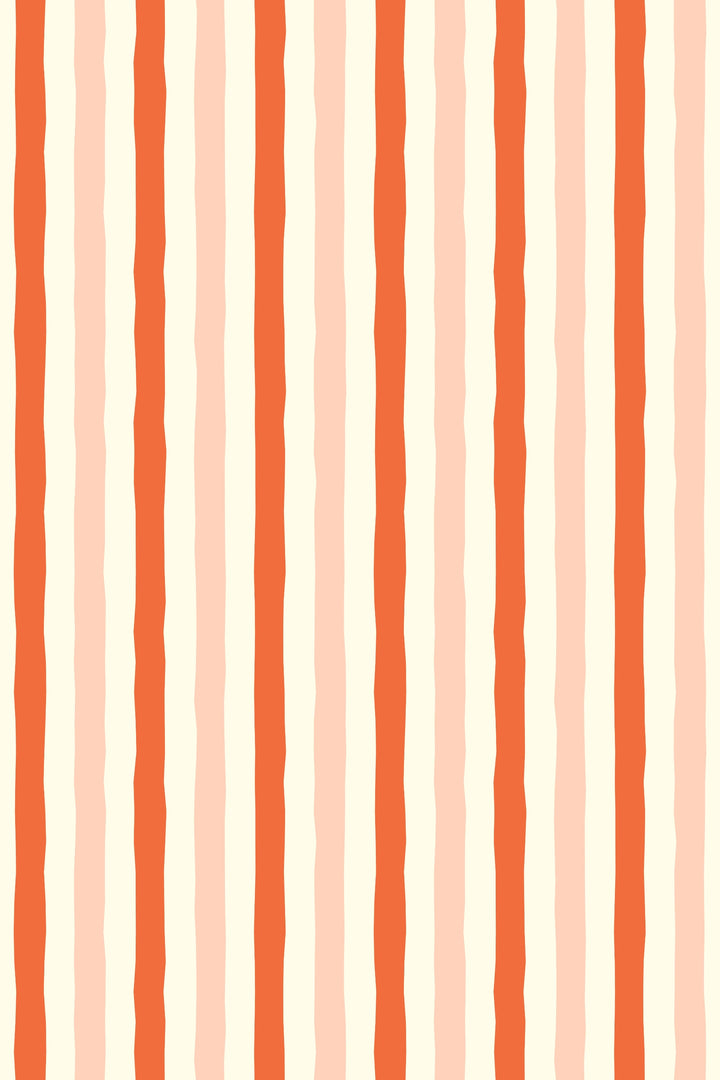 Alfombra vinílica Rayas Irregulares Naranja Beige M