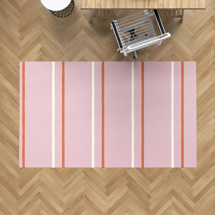 Alfombra vinílica Rayas Irregulares Rosado Salmon L