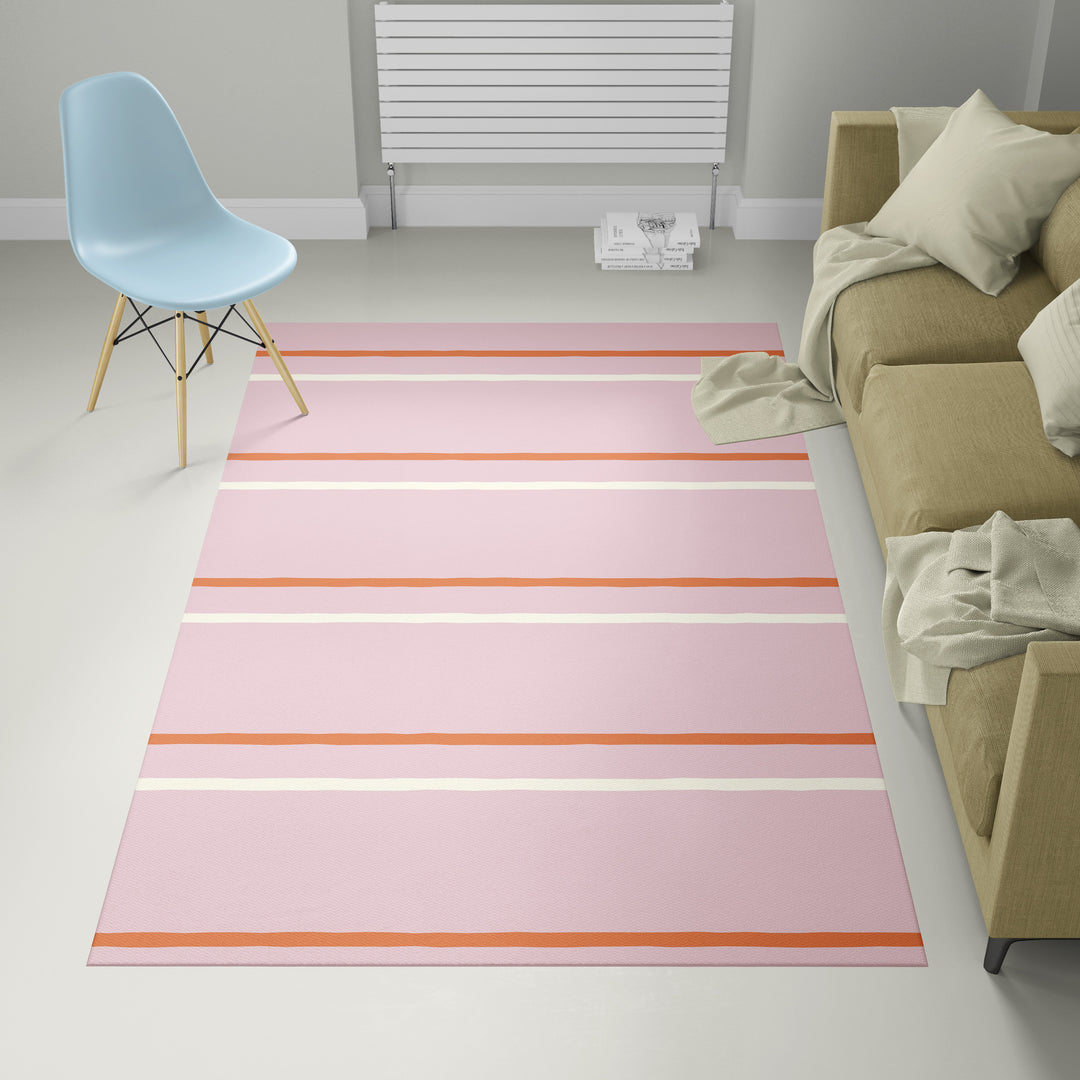 Alfombra vinílica Rayas Irregulares Rosado Salmon L