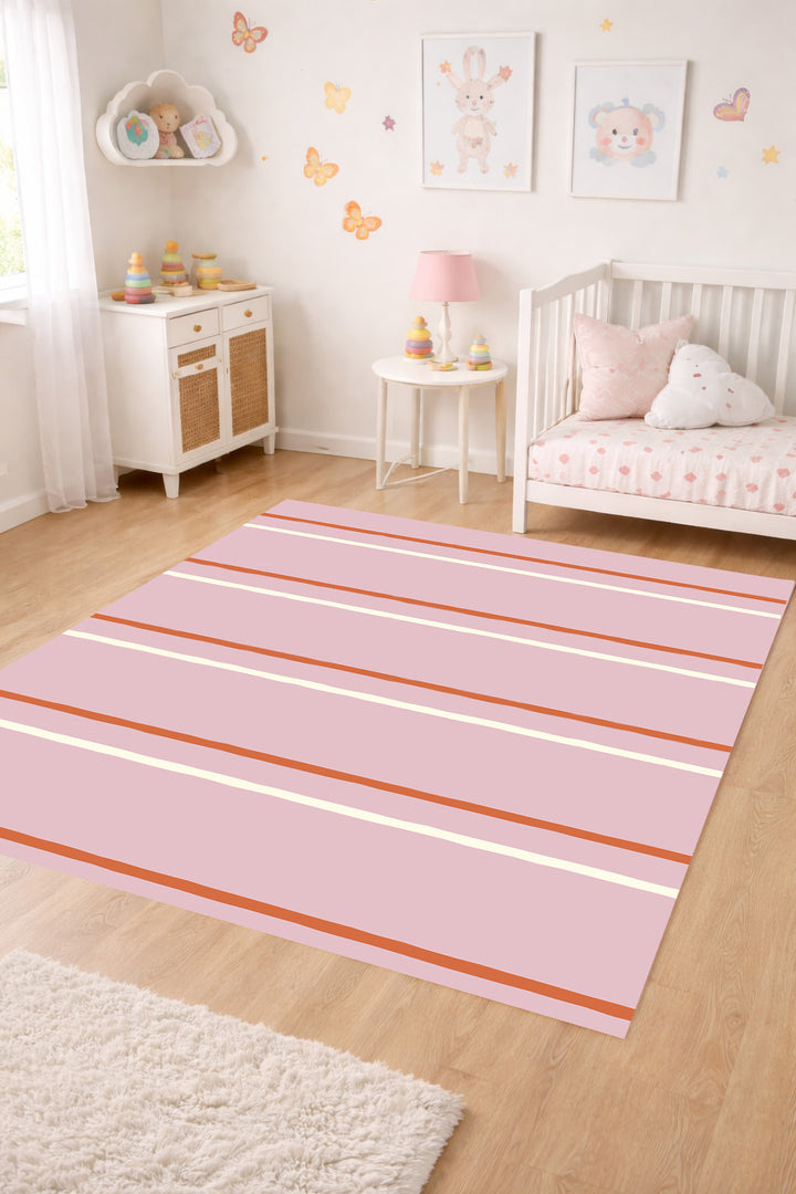 Alfombra vinílica Rayas Irregulares Rosado Salmon L