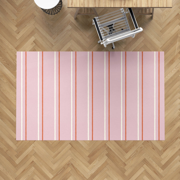 Alfombra vinílica Rayas Irregulares Rosado Salmon M