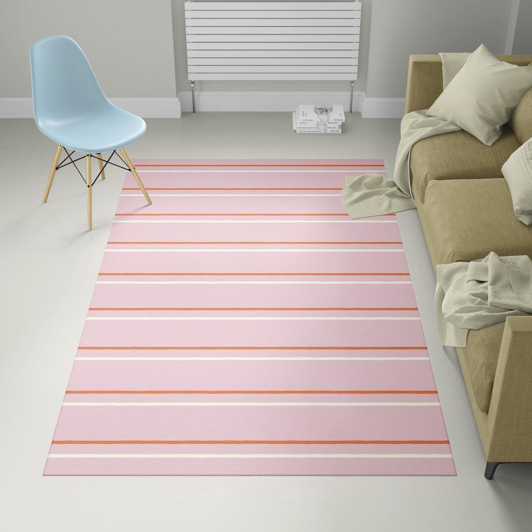 Alfombra vinílica Rayas Irregulares Rosado Salmon M