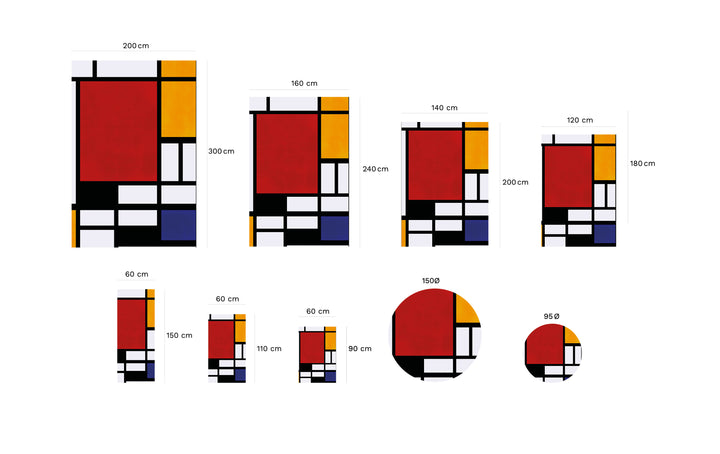 Alfombra vinílica Piet Mondrian Composition Red Squares