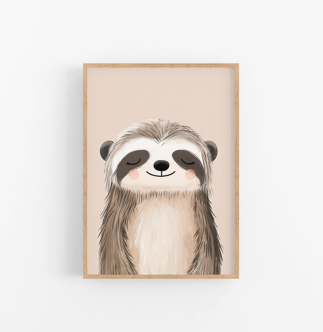 Cuadro Perezoso Beige Marron
