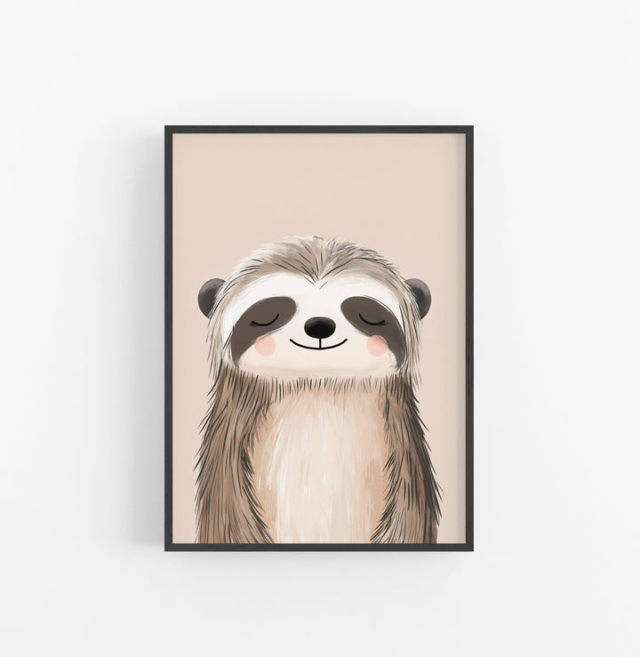 Cuadro Perezoso Beige Marron