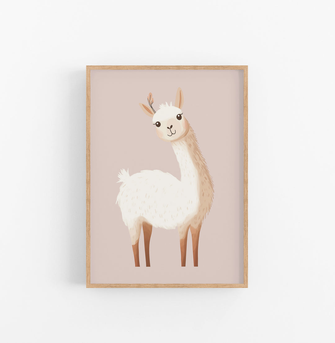 Cuadro Cabra Beige Rosado